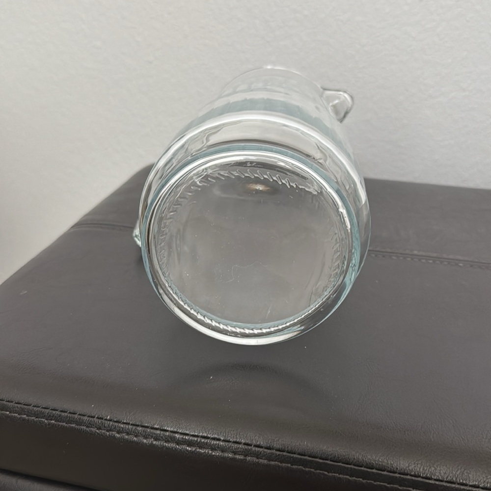 Vintage look Ribbed Clear Glass Pitcher. - Picture 4 of 4